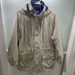 London Fog Men's Beige Hooded Raincoat